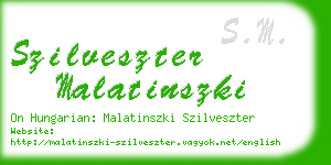 szilveszter malatinszki business card